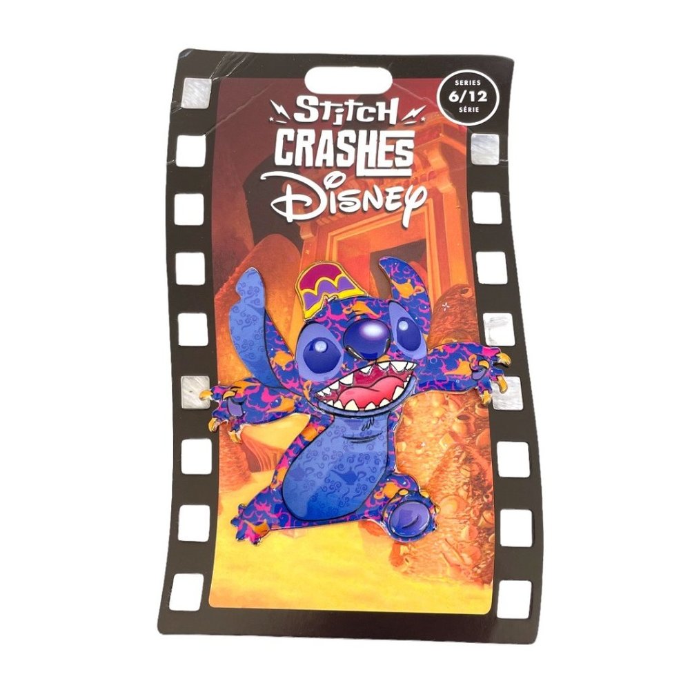Disney Store Stitch Crashes Disney Aladdin Jumbo Pin